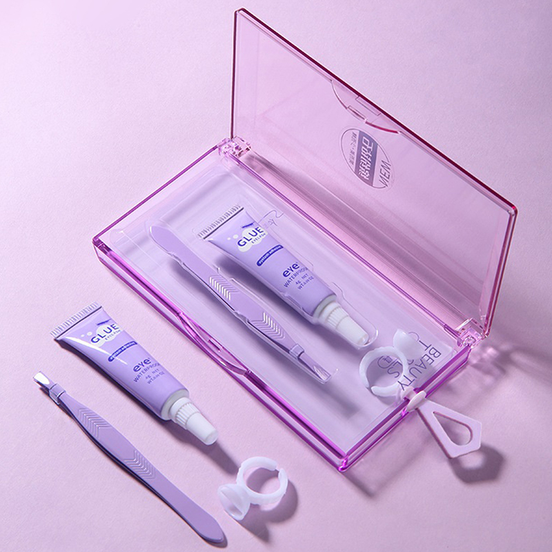 Eyelash Extension Eye Irritation - مجموعة غراء الرموش مع ملقط، غراء